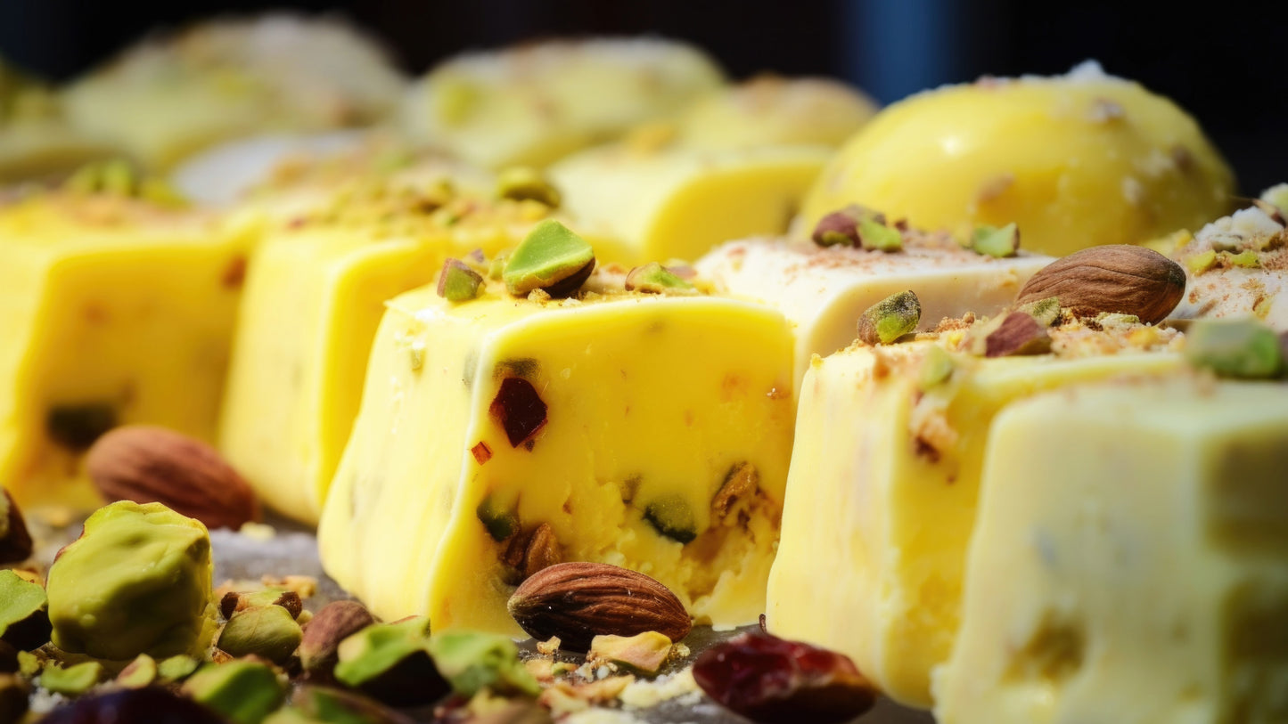 A Taste of Luxury: Saffron-Infused Ice Cream with Roasted Pistachios