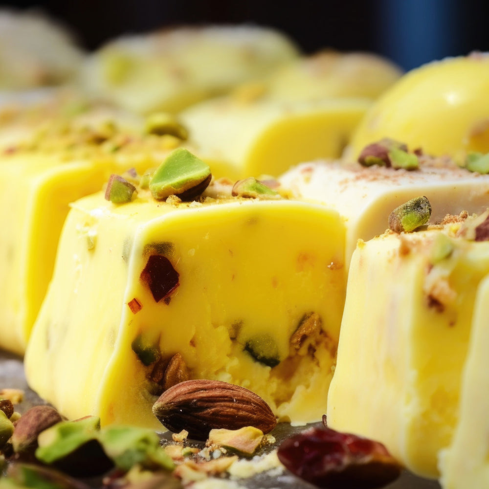 A Taste of Luxury: Saffron-Infused Ice Cream with Roasted Pistachios