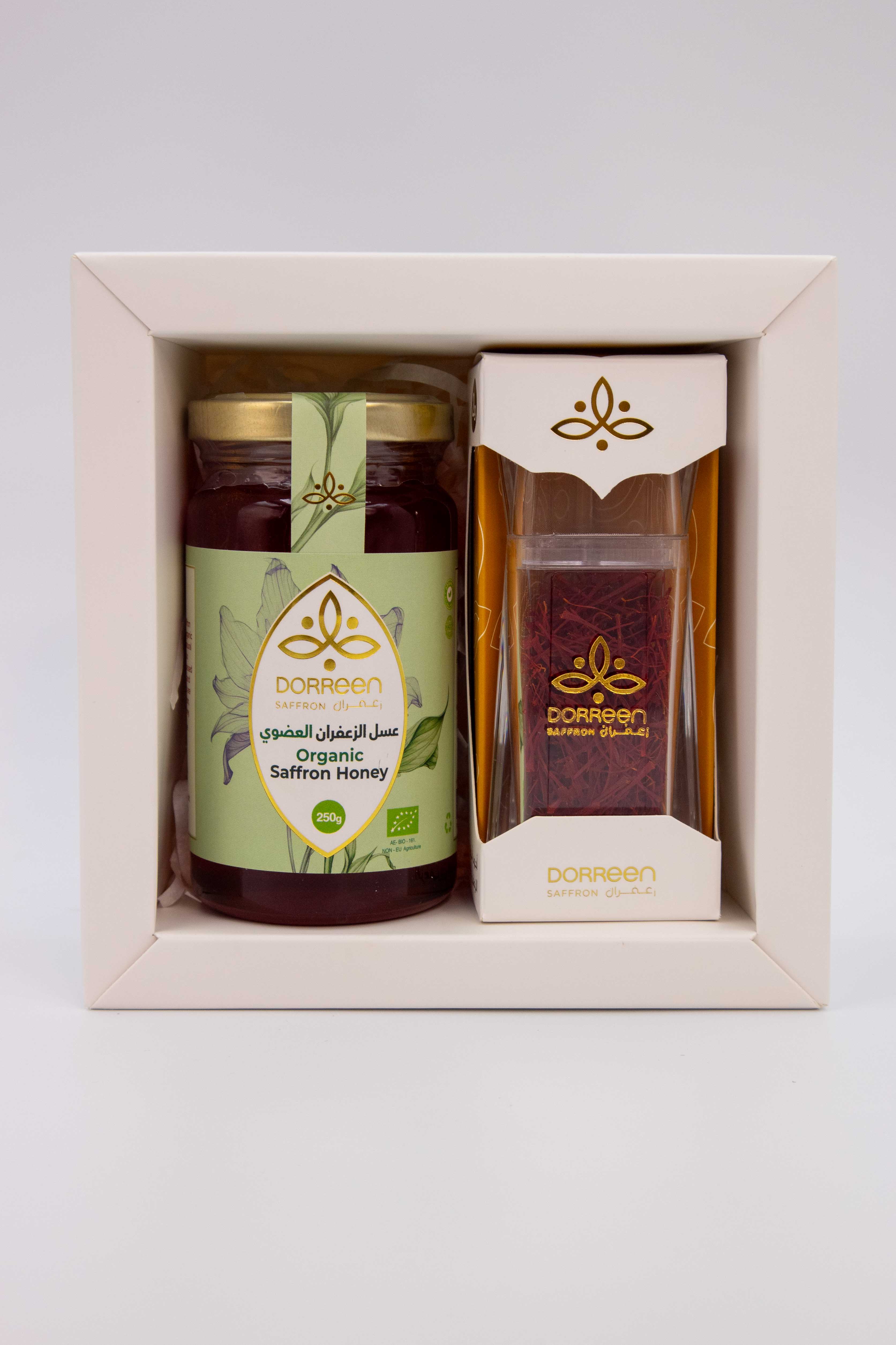 Golden Wellness Gift Box - Premium Saffron & Organic Honey