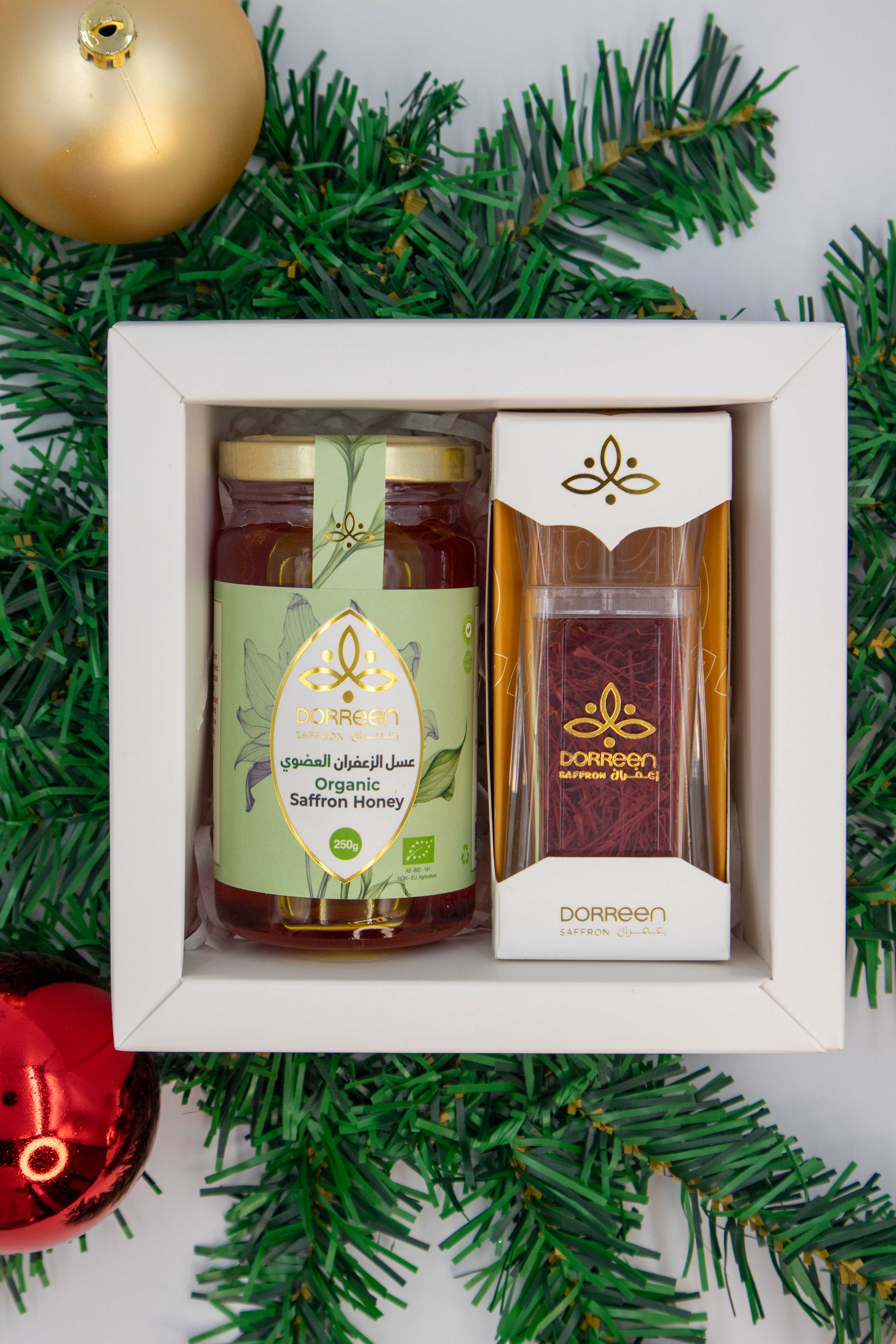 Golden Wellness Gift Box - Premium Saffron & Organic Honey